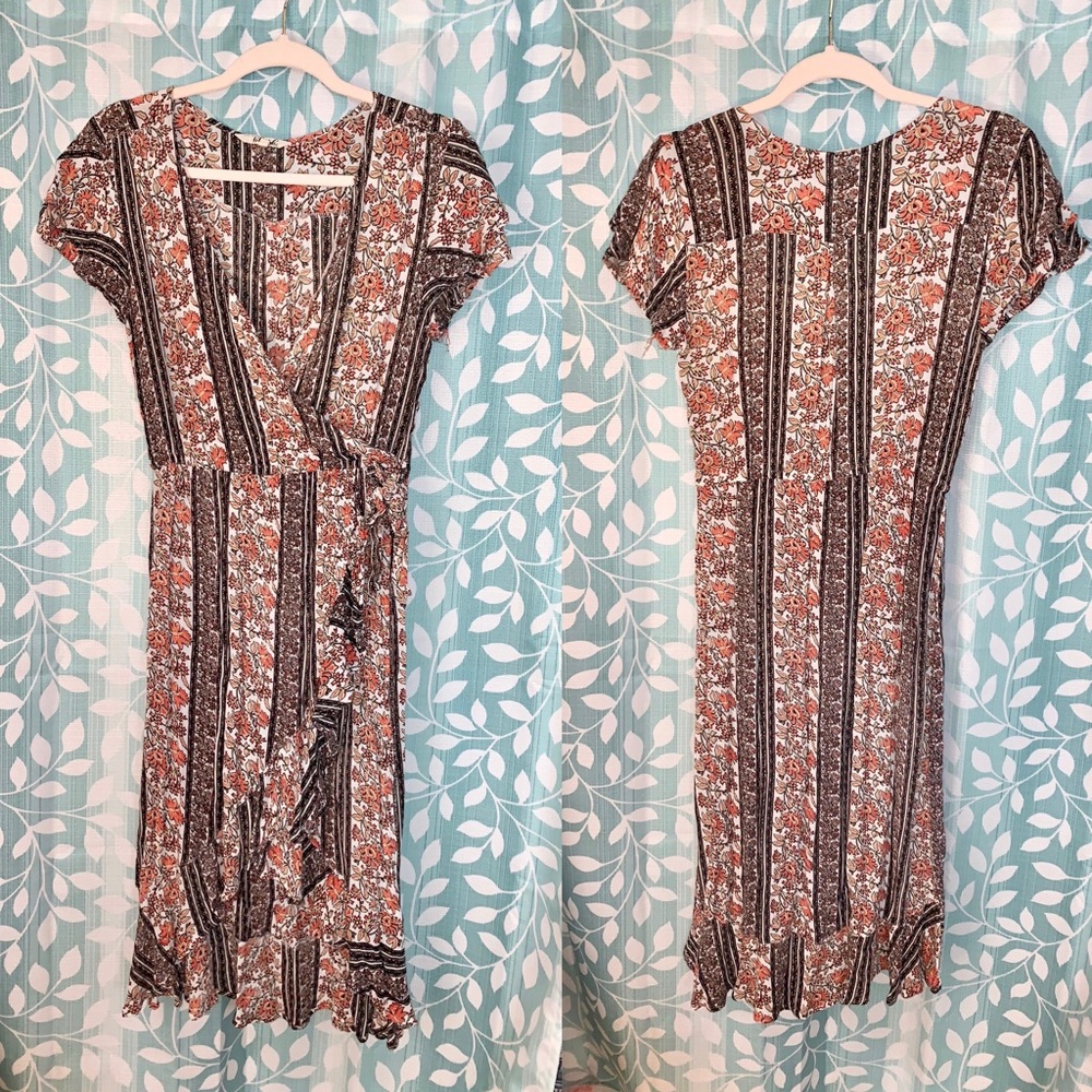 Hint Of Blush faux wrap dress